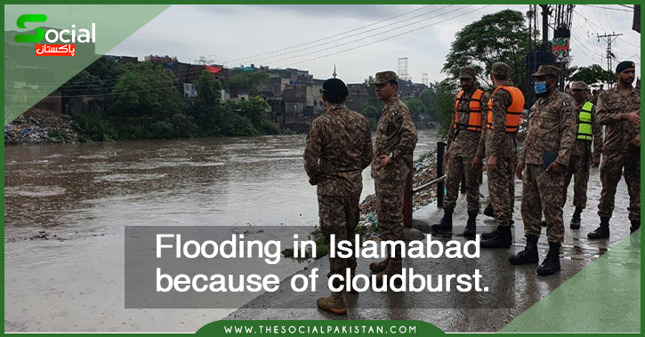 Flooding in Islamabad because of cloudburst.